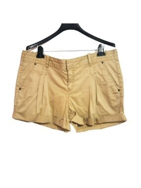 Route 66 Khaki High Waist Pleated Stretch Shorts 15/16